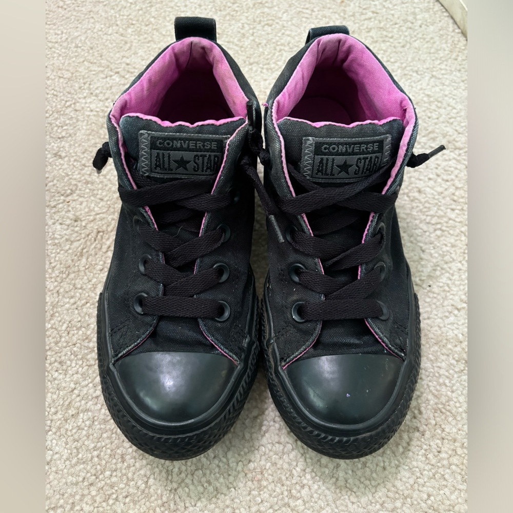 Black and purple size 2 converse